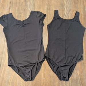 Two Black Leotards Danskin 10/12 & Bloch 14
